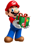 Mario mit Geschenk